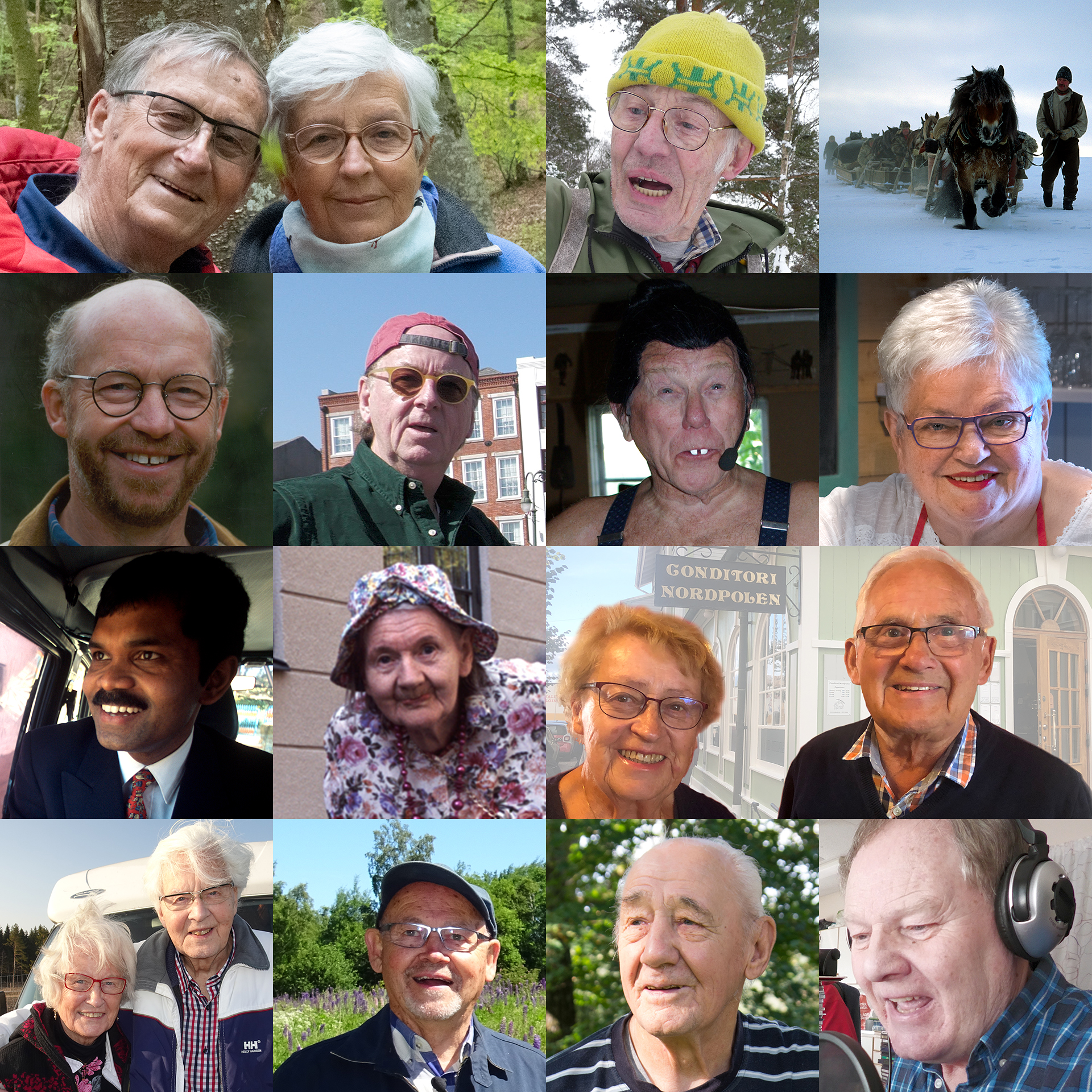 collage av bilder av människor vi filmat